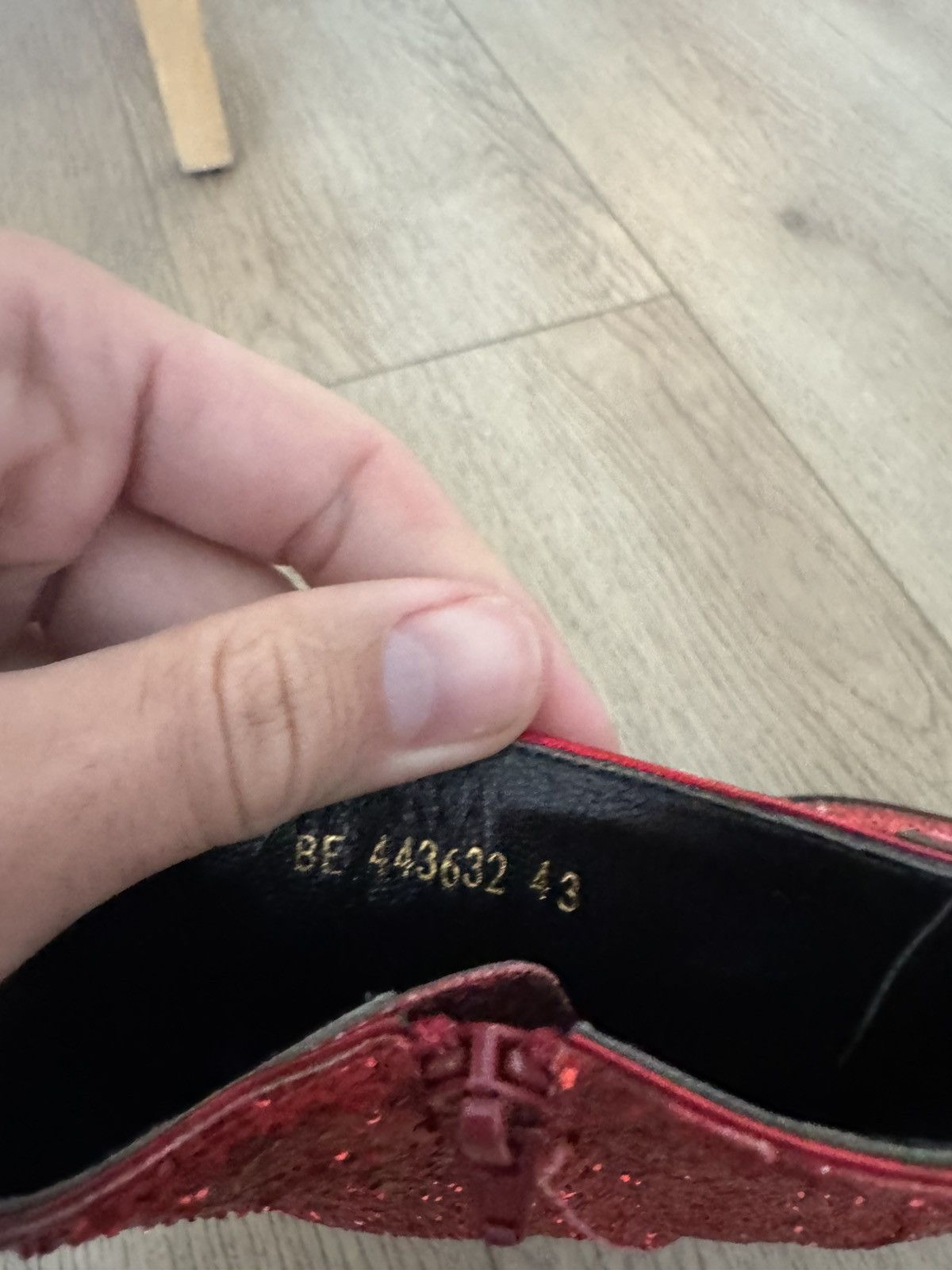Saint Laurent Paris New Hedi FW16 Red Glitter Wyatts 43 Size US 10 / EU 43 - 5 Thumbnail