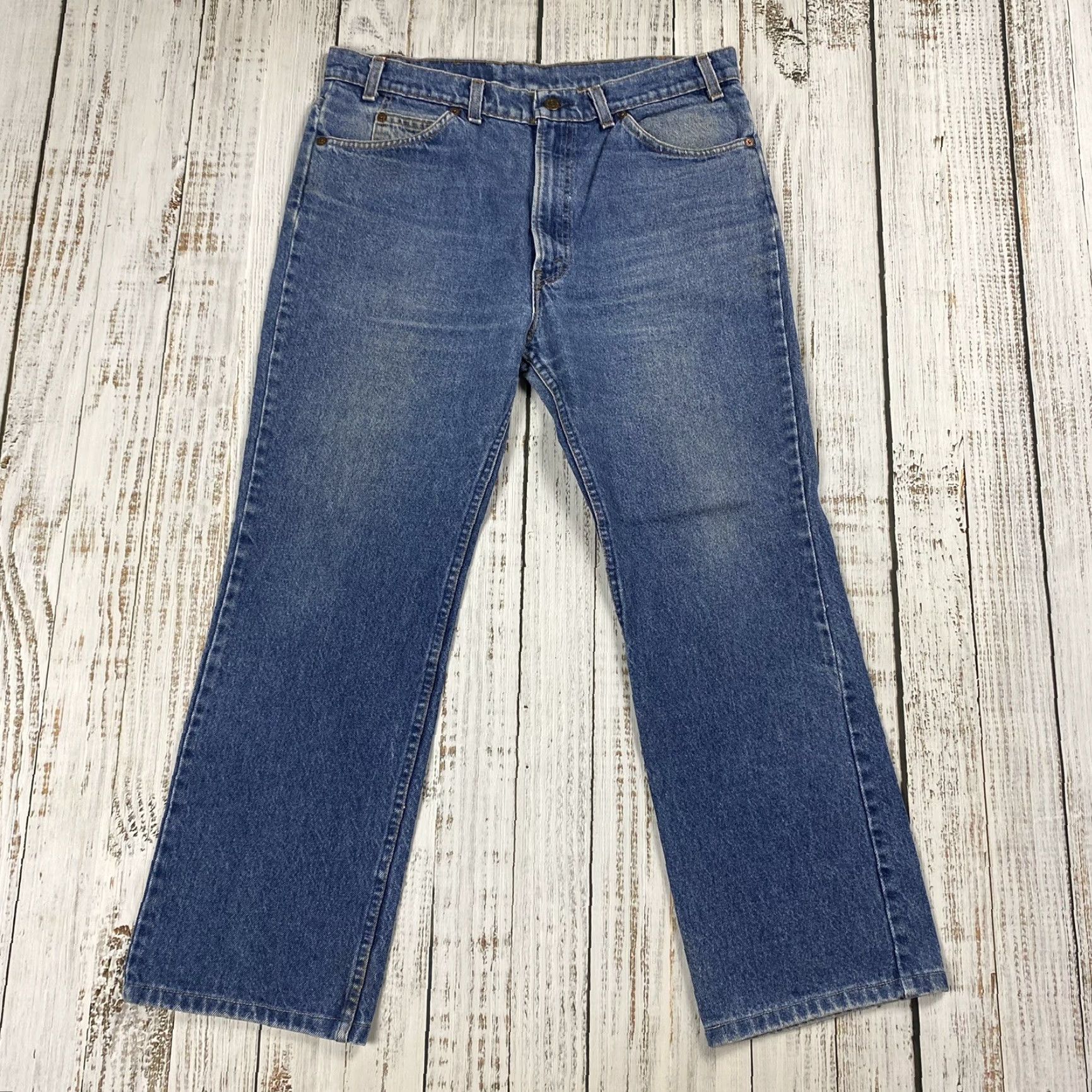 Levi's VINTAGE LEVI'S 517 SLIM BOOTCUT JEANS 1980s Men's Blue 36x28 Size US 36 / EU 52 - 6 Thumbnail