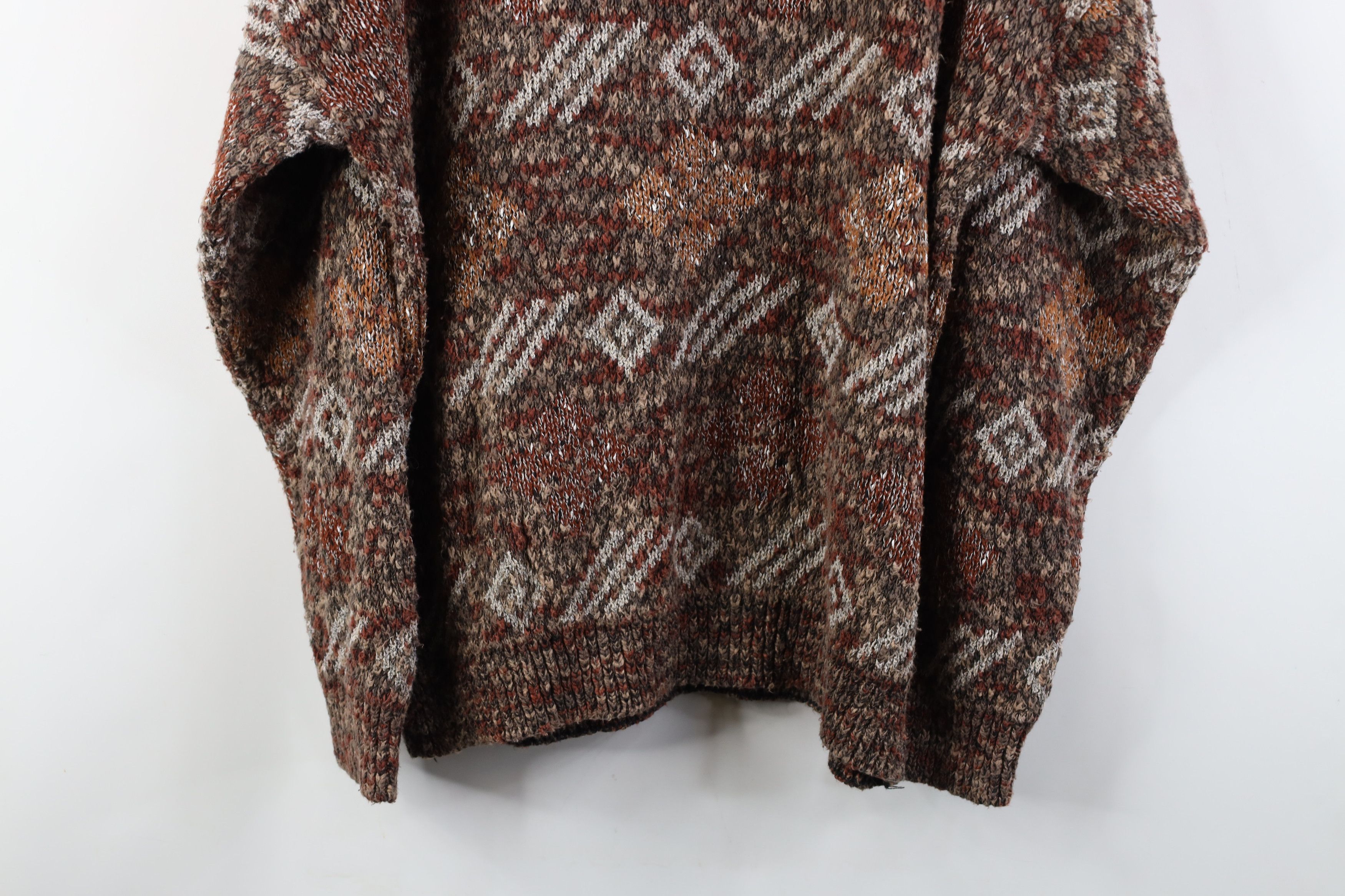Vintage Vintage 90s Streetwear Geometric Knit Sweater Earth Tone USA Size US M / EU 48-50 / 2 - 11 Thumbnail