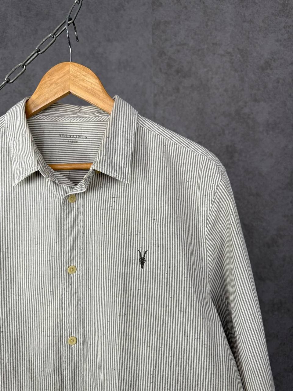 Allsaints Allsaints designer logo striped shirt Size US L / EU 52-54 / 3 - 2 Thumbnail
