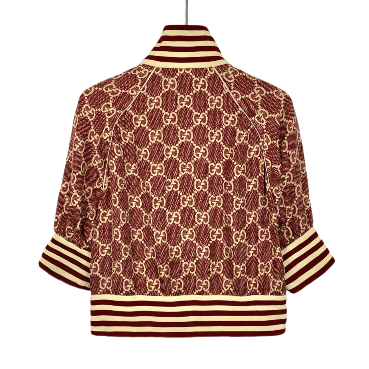 Gucci Gucci Red Logo Monogram Printed Silk Jacket (Size XXS) Size XXS / US 00 / IT 34 - 6 Thumbnail