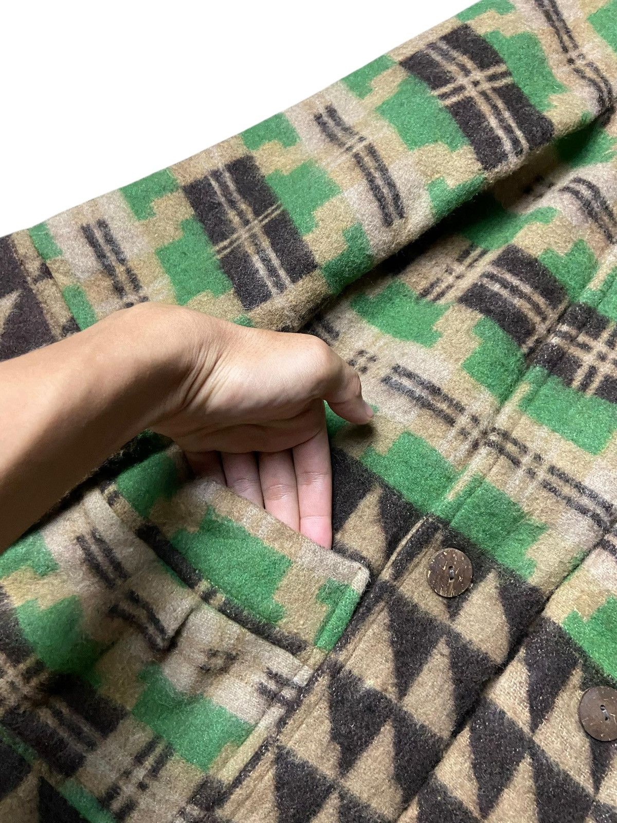Beams Japan Beams Heart Native American Pattern Wool Peacoat (169) Size US XS / EU 42 / 0 - 5 Thumbnail