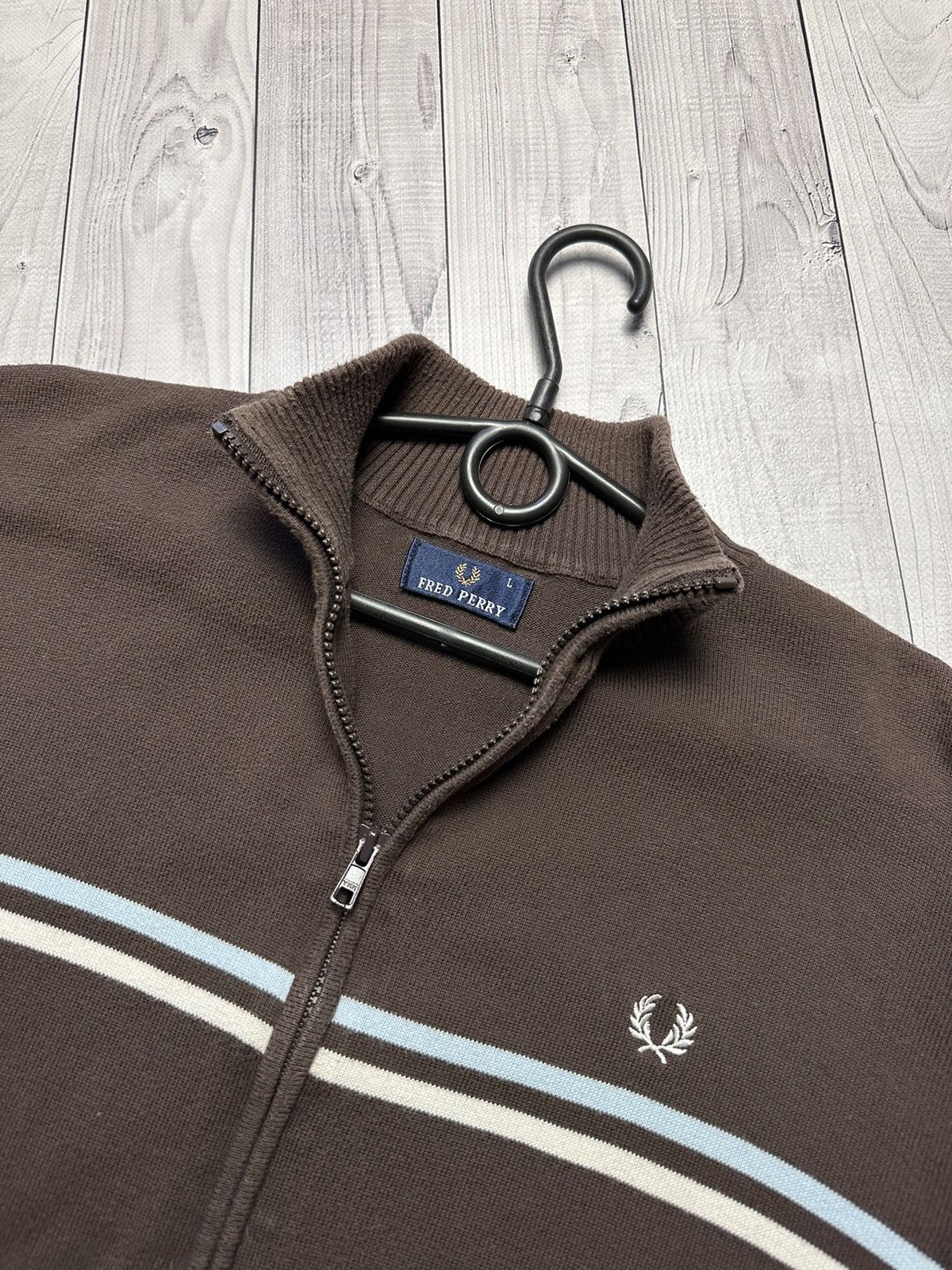 Fred Perry Vintage Fred Perry zip sweater size L logo brown rare Size US L / EU 52-54 / 3 - 3 Thumbnail
