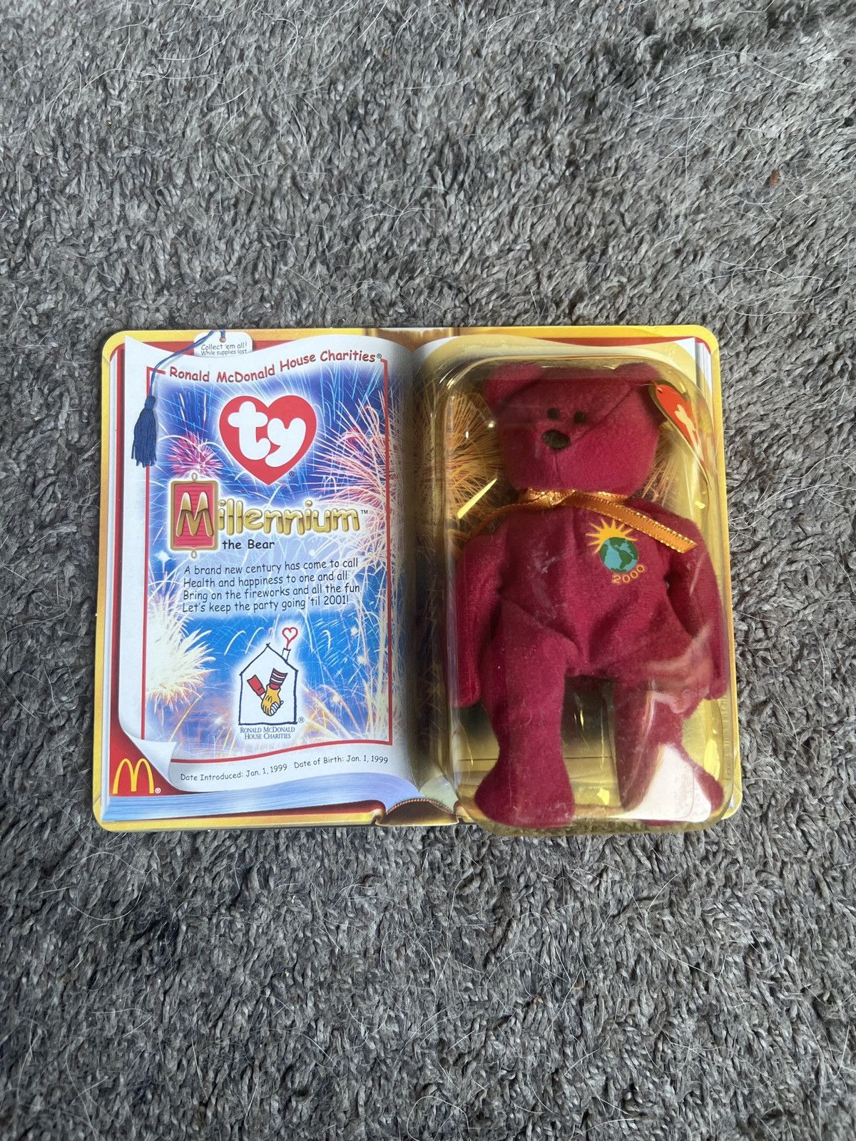 2000 McDonald’s Ty Millennium The Bear Teenie Beanie Baby