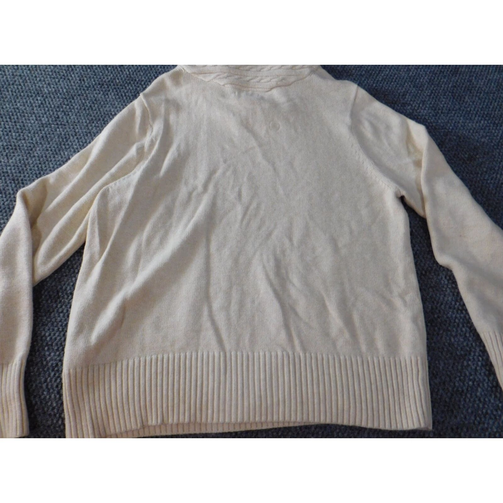 Croft & Barrow Croft & Barrow Womens Sweater Large Beige pullover classic Knit Crew Neck Long Sleeve Regular Stretch Cotton Size L / US 10 / IT 46 - 7 Thumbnail