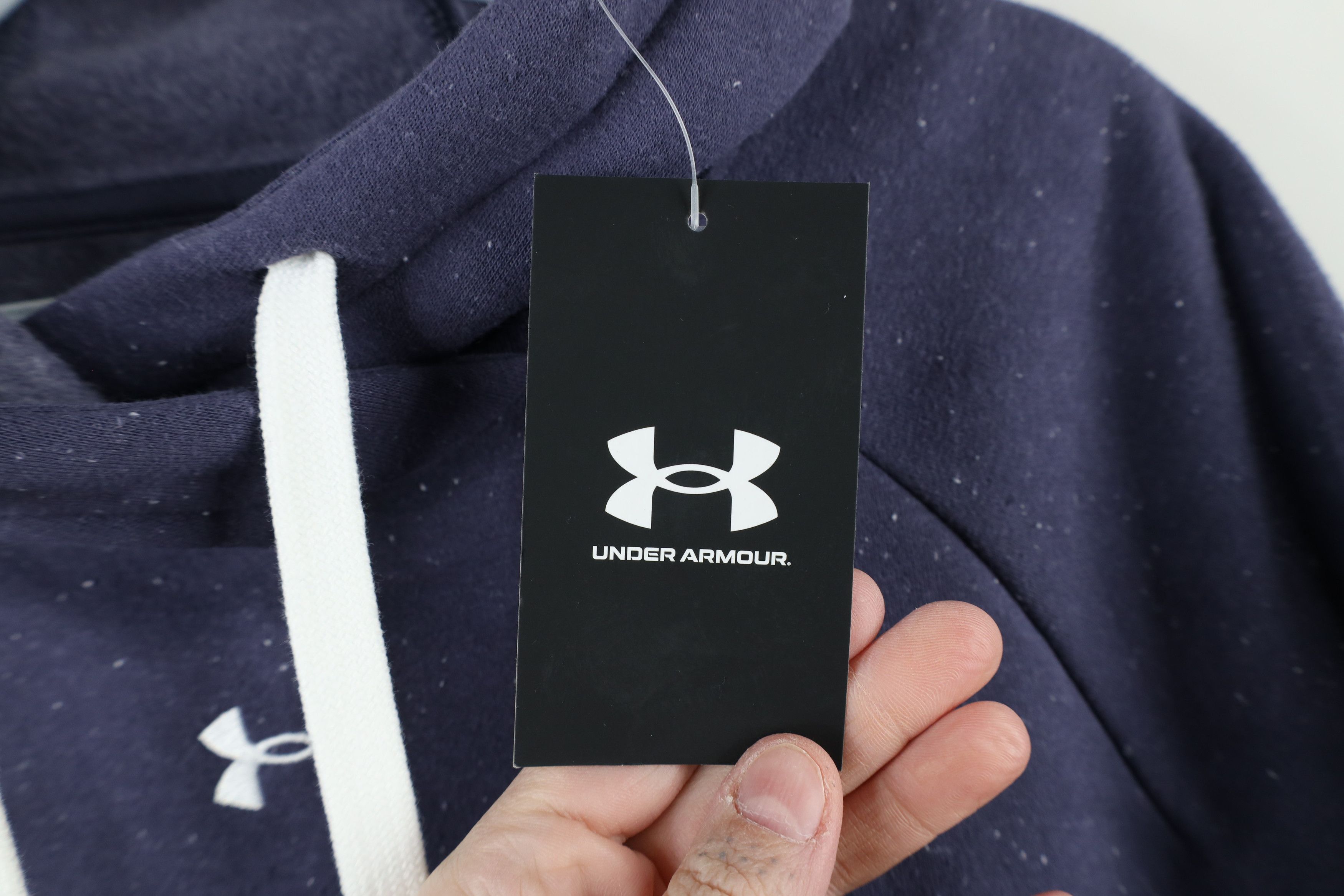 Under Armour × Vintage New Under Armour Fleece Flecked Hoodie Sweatshirt Purple Size S / US 4 / IT 40 - 4 Thumbnail