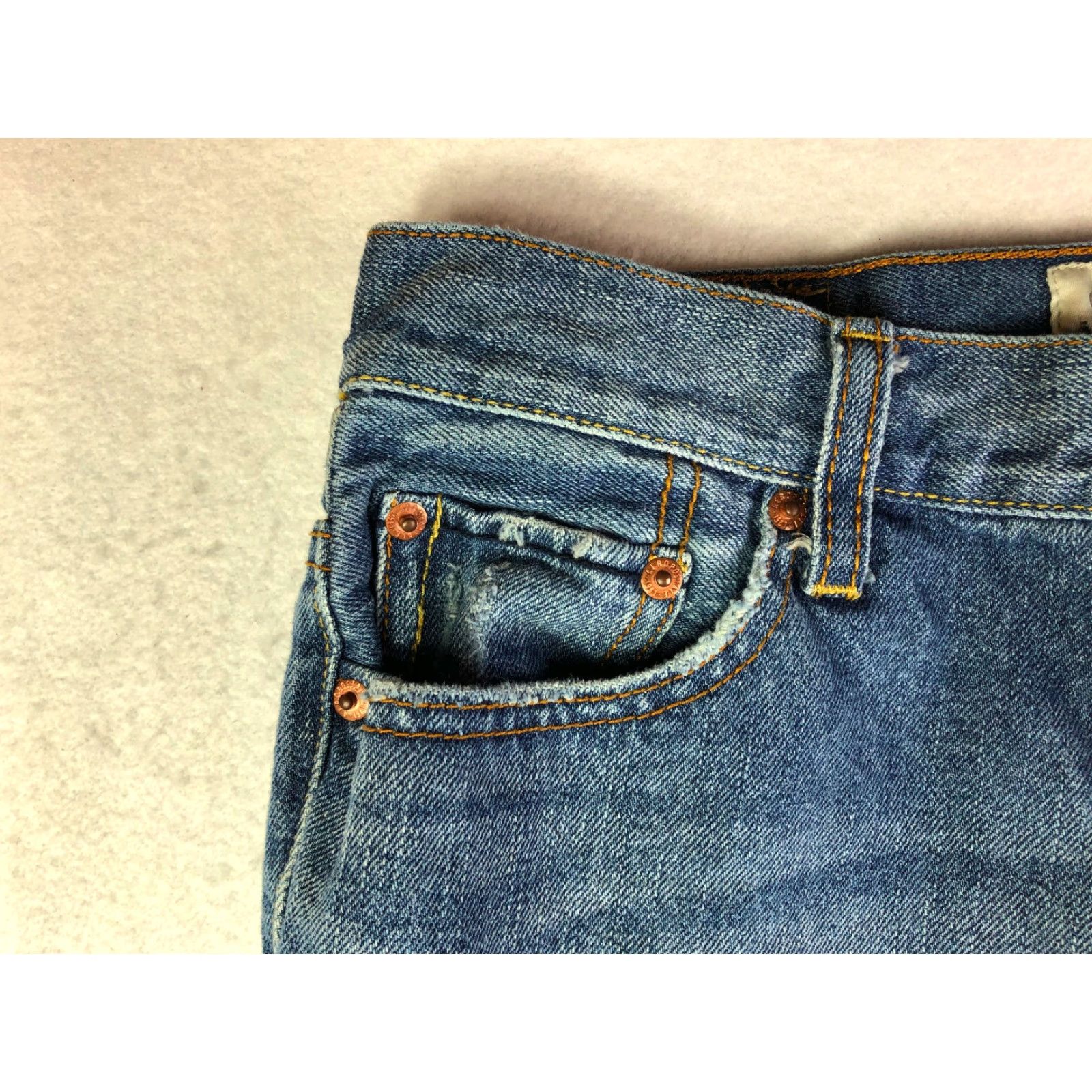 Aeropostale AeroPostale Essex Straight Leg Jeans Mens 29x29 Blue Denim Medium Zip Logo Vintage Not N/A Size US 29 - 3 Thumbnail