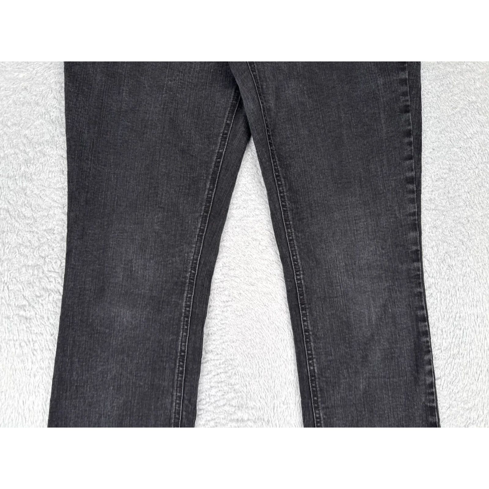 Vintage Maurices Jeans Womens 8 Gray Mid Rise Bootcut 28x31 Charcoal Wash Denim Stretch Size 30" / US 8 / IT 44 - 3 Thumbnail