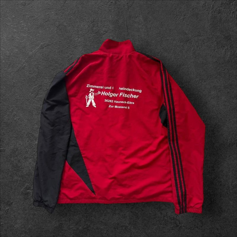 Adidas Red Adidas Zipped Windbreaker Size US L / EU 52-54 / 3 - 10 Thumbnail