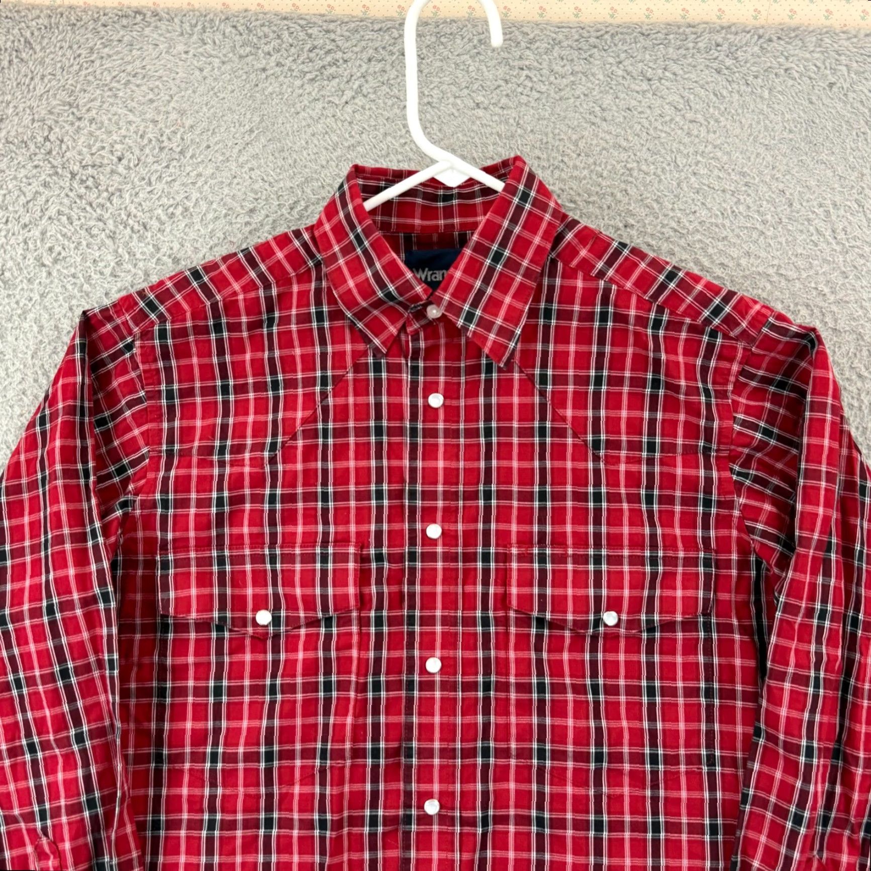 Wrangler Wrangler Shirt Mens Small Red Plaid Pearl Snap Button Western Long Sleeve Casual Shirt Size US S / EU 44-46 / 1 - 4 Thumbnail