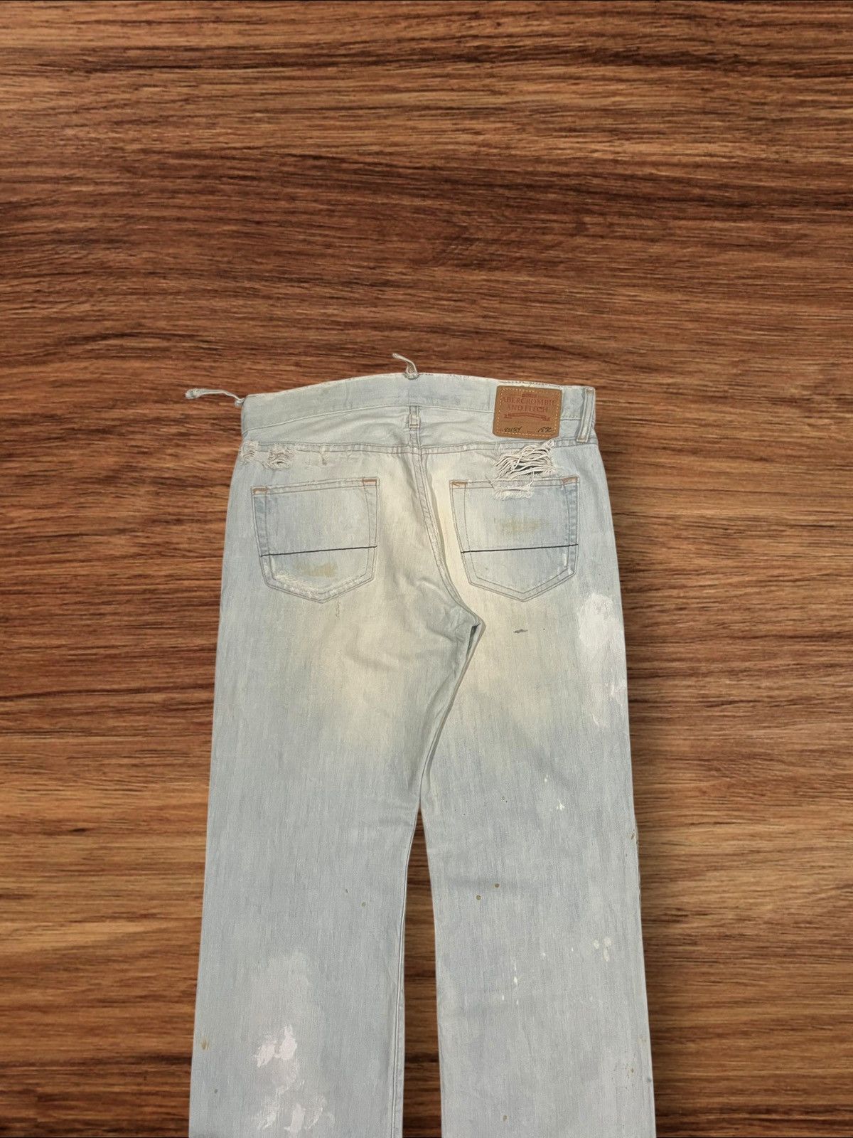 Abercrombie & Fitch × Hysteric Glamour ⚡️Trashed⚡️Abercrombie & Fitch Distressed Blue Faded Jeans Size US 30 / EU 46 - 10 Thumbnail