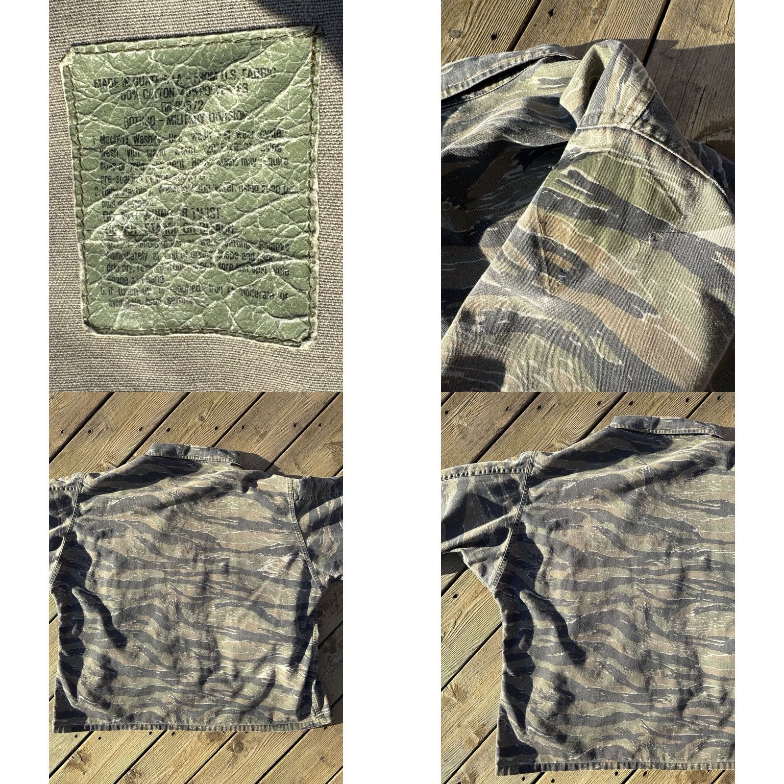 AMO VINTAGE Tiger Stripe Camo Jungle Jacket XL Military BDU Faded 80s 90s Size US XL / EU 56 / 4 - 8 Thumbnail