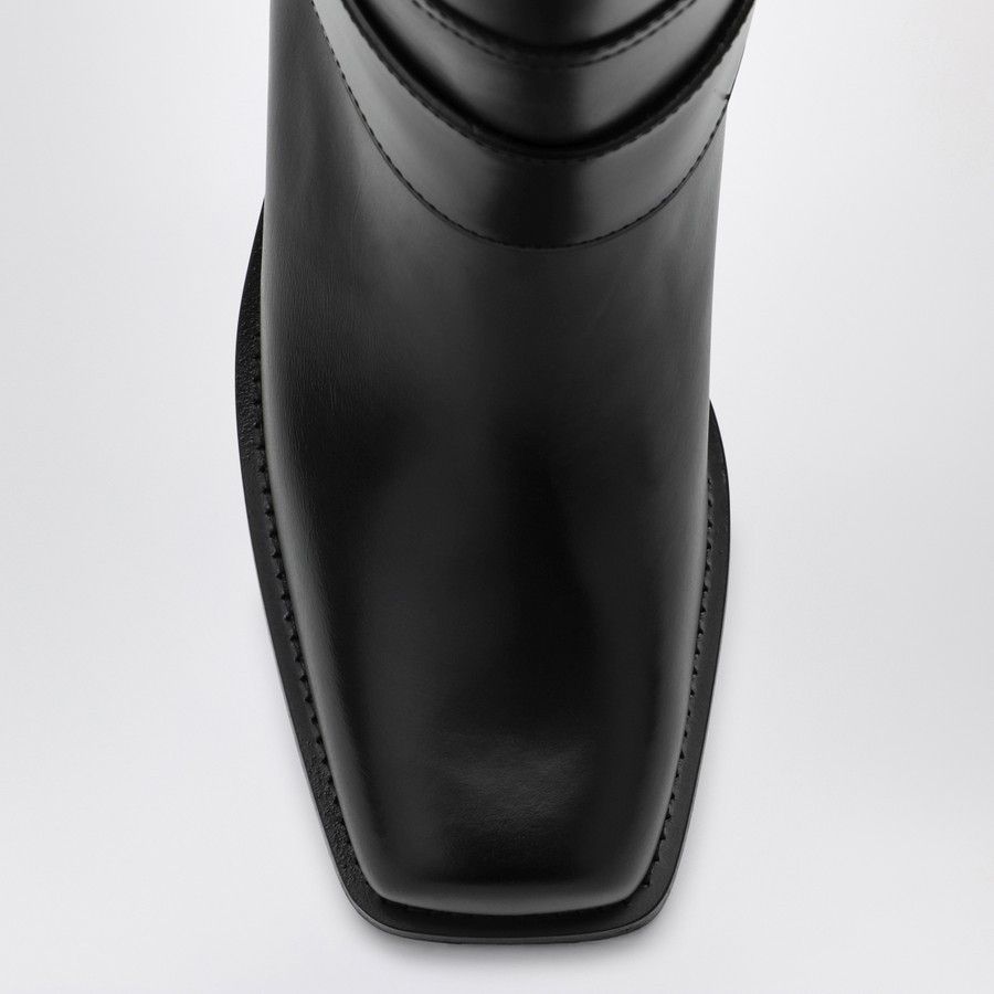 Valentino o1d2blof1024 Leather High Boots in Black Size US 10 / IT 40 - 3 Thumbnail