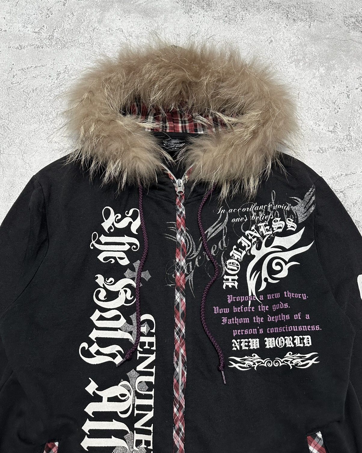 Japanese Brand Y2k Excuse Fur Hoodie Tribal Poem Ifsixwasnine Lgb Style Size US M / EU 48-50 / 2 - 2 Thumbnail