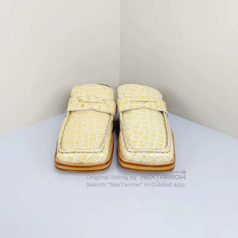 Martine Rose Martine Rose Cream-coloured crocodile chain square toe loa Size US 6 / EU 39 - 1 Thumbnail
