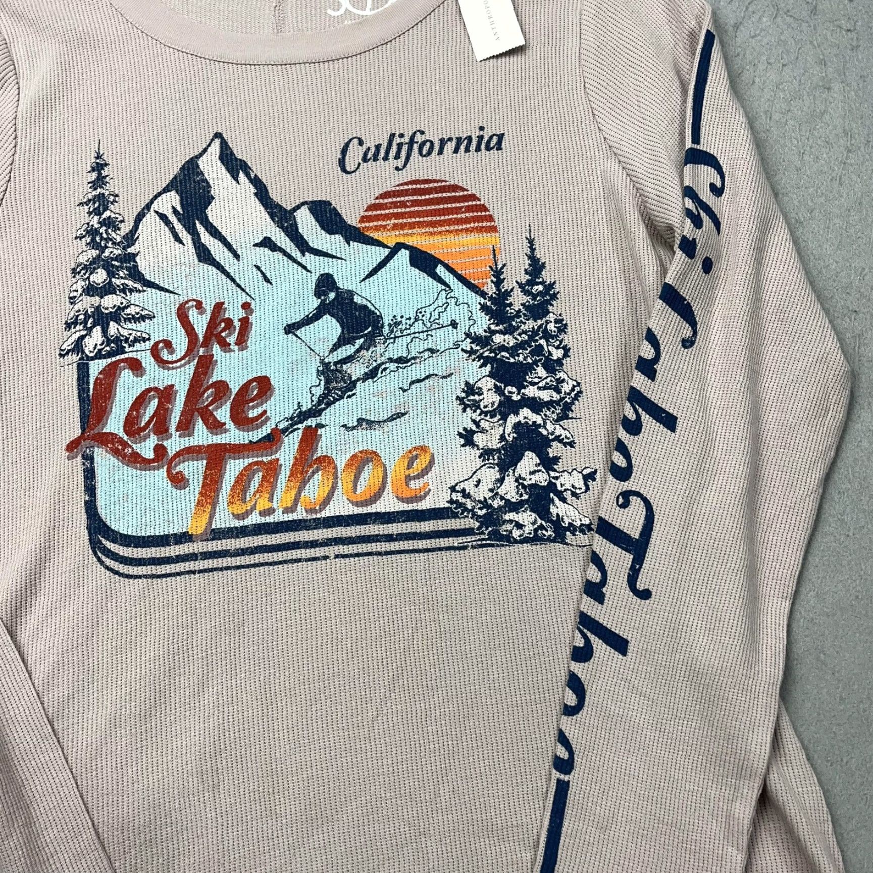 Anthropologie Chaser Shirt Womens Large Pink Waffle Thermal Ski Lake Tahoe Anthropologie Size L / US 10 / IT 46 - 3 Thumbnail