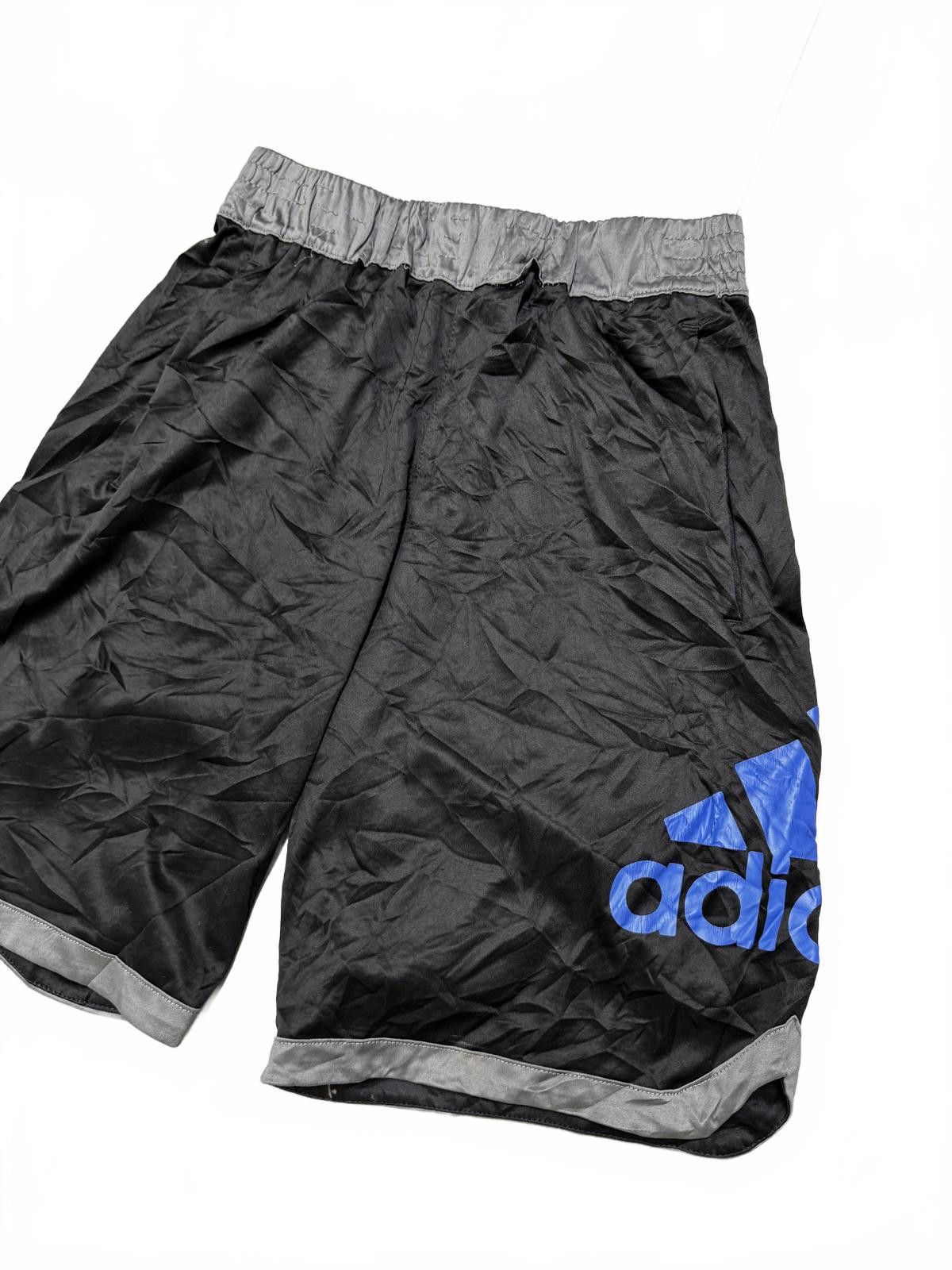 Adidas Adidas Black Sports Shorts with Blue Logo Size US 32 / EU 48 - 3 Thumbnail