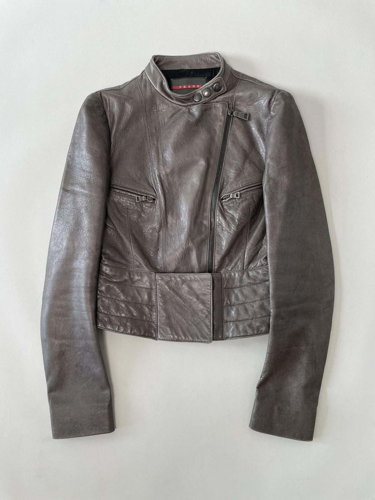 Prada Prada Leather Jacket with velcro straps Size S / US 4 / IT 40 - 1 Thumbnail