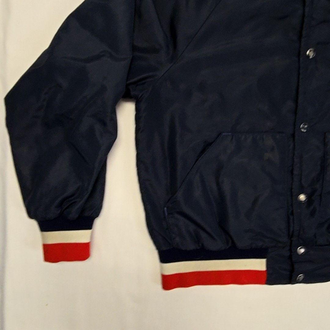 Vintage Vintage Bomber Snap Blue Button Striped Cuffs 80s L Jacket Size US L / EU 52-54 / 3 - 2 Thumbnail
