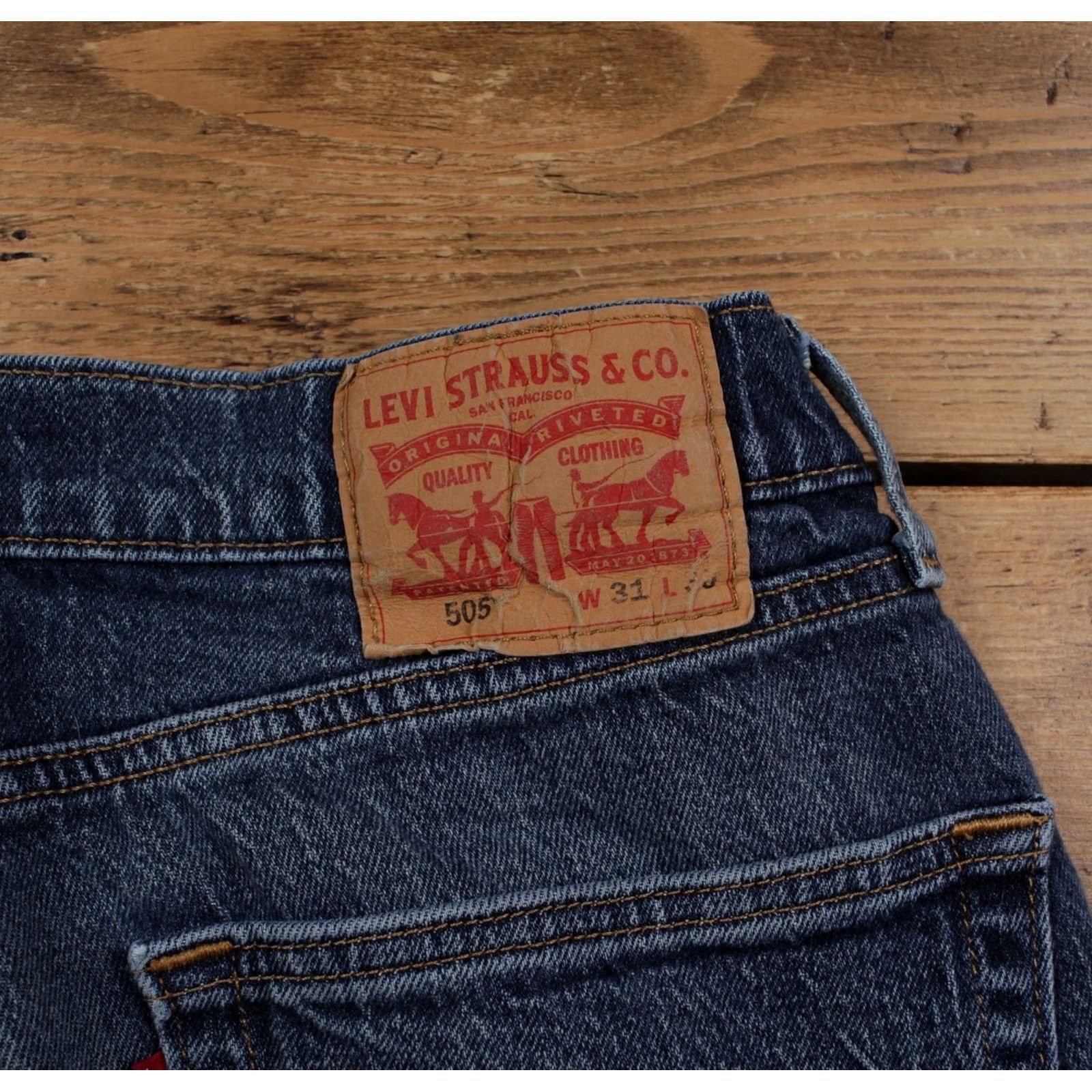 Denime VINTAGE Levis 505 Jeans 31x30 Blue Regular Straight Stonewash Red Tab Denim Jeans 5-Pocket Mens Size US 31 - 5 Thumbnail