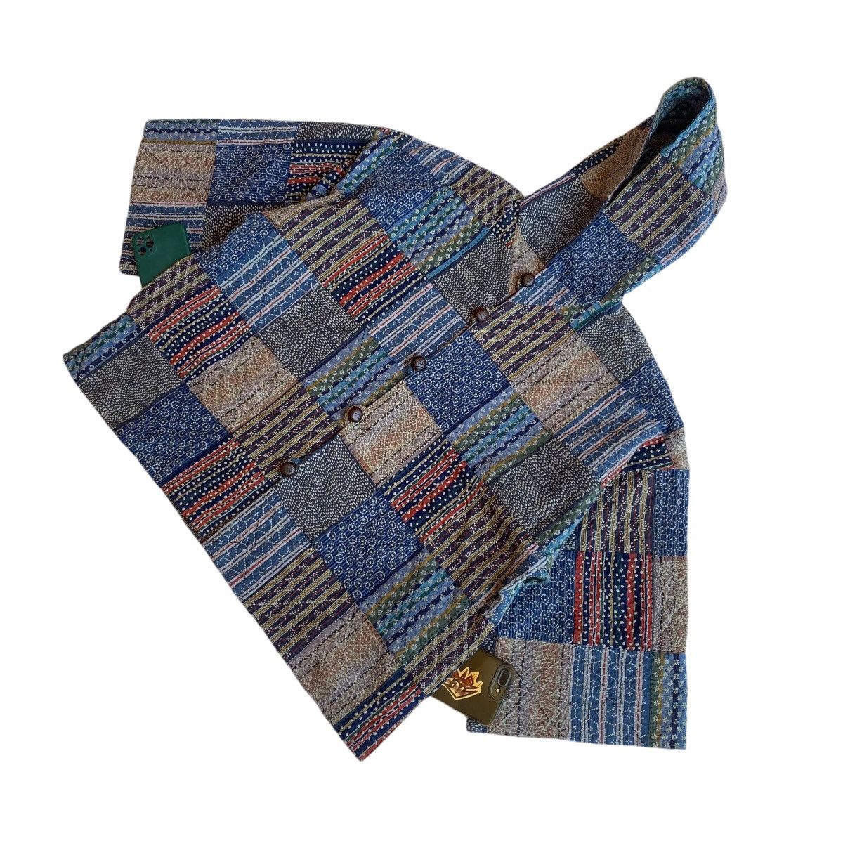 FDMTL Japanese Brand Sashiko Patchwork Denim Kimono Jacket Size US M / EU 48-50 / 2 - 4 Thumbnail