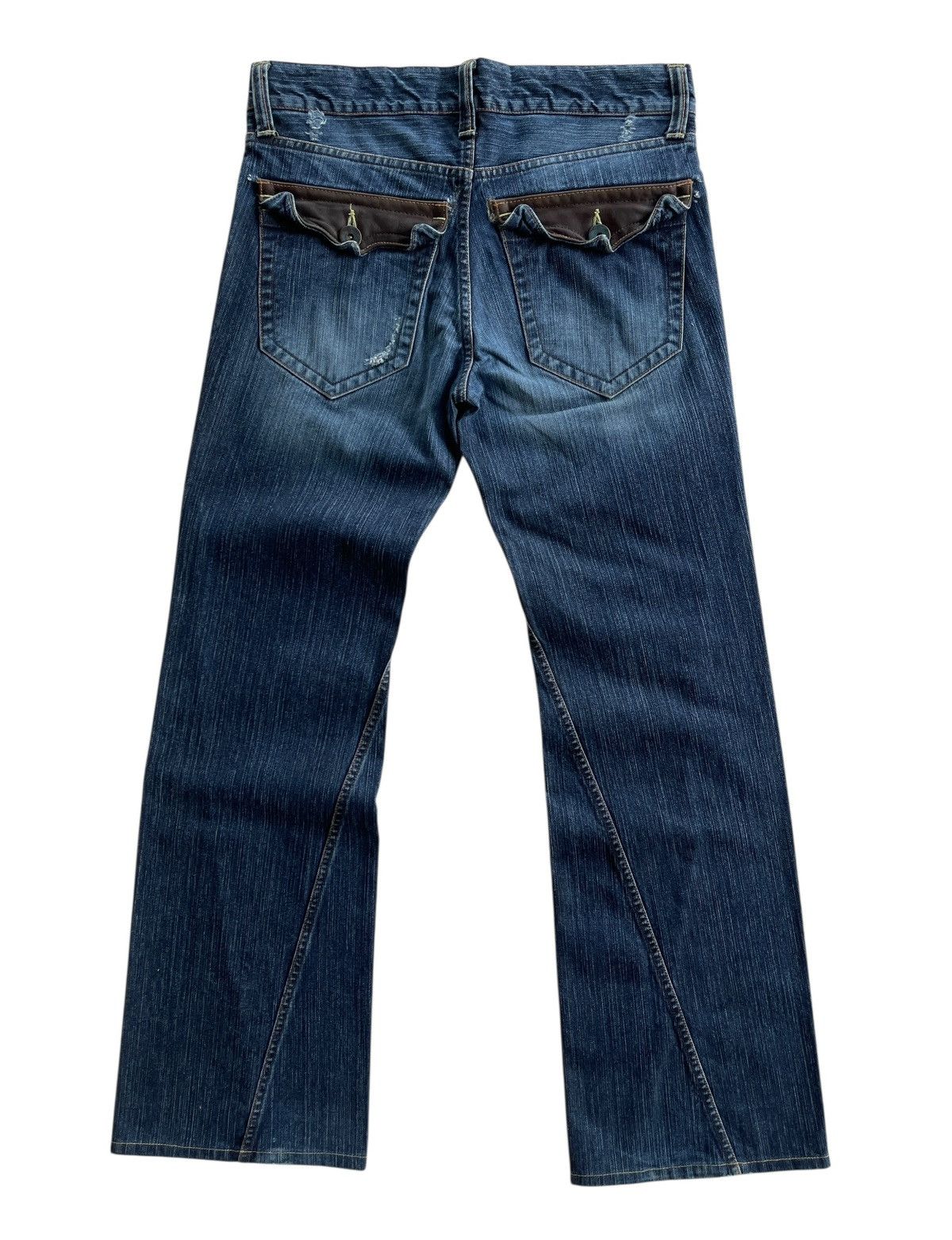 semanticdesign SemanticDesign Distressed Twisted Flare Denim Size US 33 - 3 Thumbnail