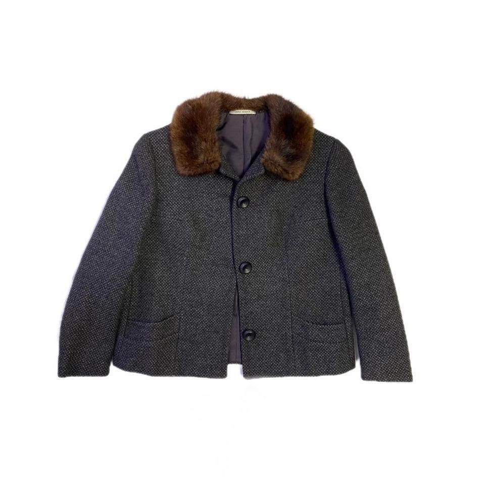 Vintage Vintage Grey 1970s Tweed Jacket Size S / US 4 / IT 40 - 2 Thumbnail