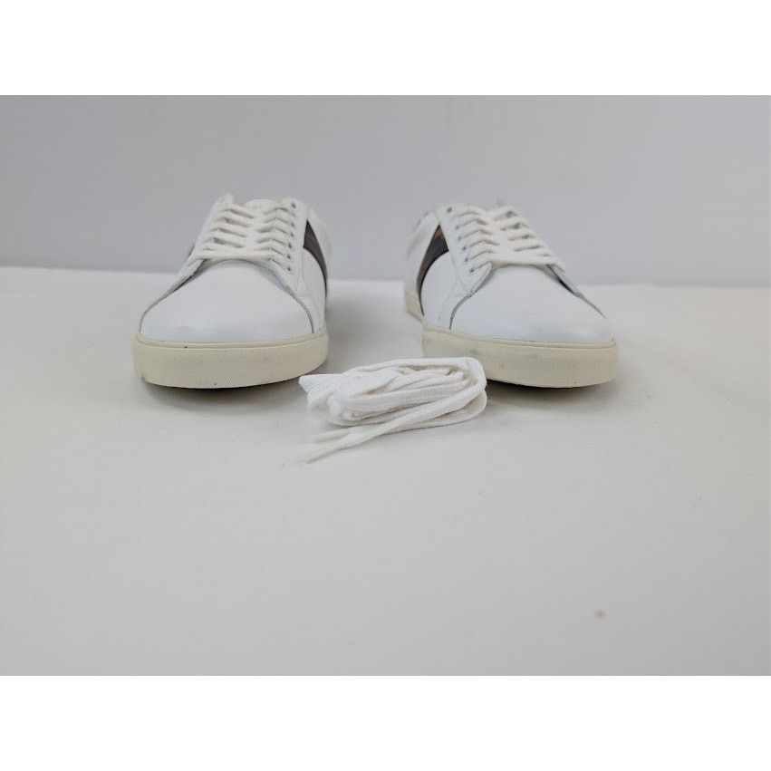 Celine o1rshd1 Smooth Leather Low Top Sneakers White/ Brown/ Black Size US 10 / EU 43 - 9 Thumbnail