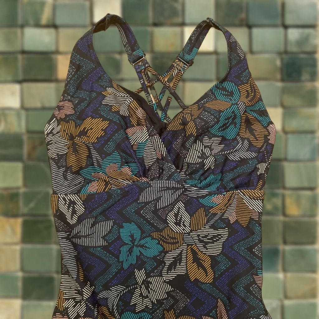 Prana Prana One Piece Swimsuit Women XS New Green Floral Bohemian NWT Strappy Size ONE SIZE - 1 Thumbnail