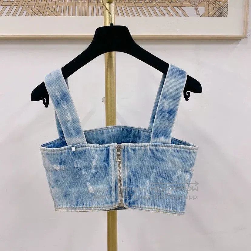 Balmain Balmain Denim Camisole Top. Size XS / US 0-2 / IT 36-38 - 2 Thumbnail