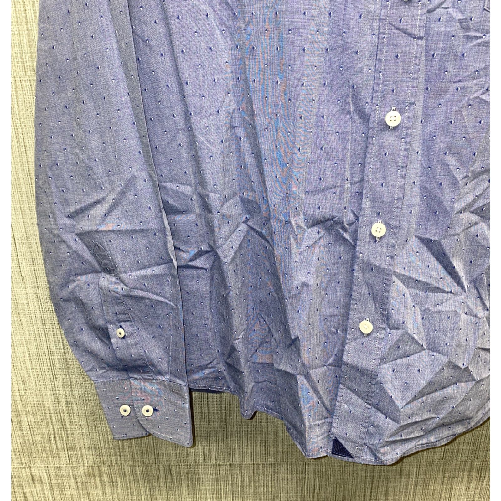UNTUCKit UNTUCKit Mens Button-Up Shirt XL Blue Long Sleeve Solid Button-Front Collared Cotton Regular Shirt Mens Size US XL / EU 56 / 4 - 4 Thumbnail