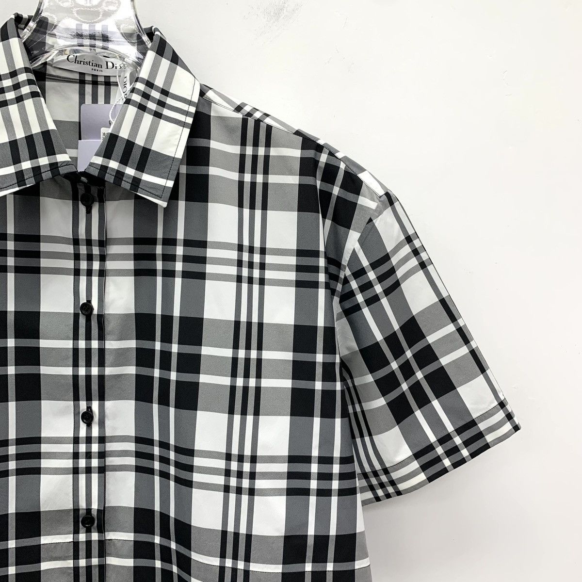 Dior Dior Black & White Plaid Cotton Short Sleeve Shirt K26WX Size XS / US 0-2 / IT 36-38 - 3 Thumbnail