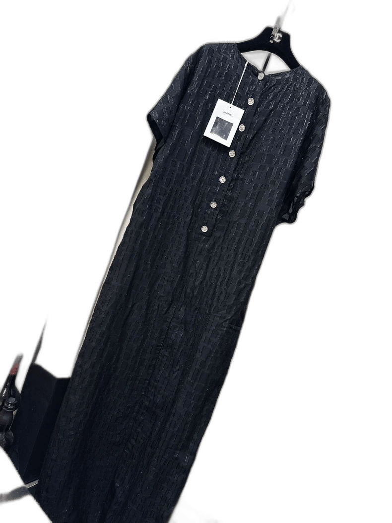 Chanel Chanel Black Silk Long Dress with Texture Size M / US 6-8 / IT 42-44 - 1 Thumbnail