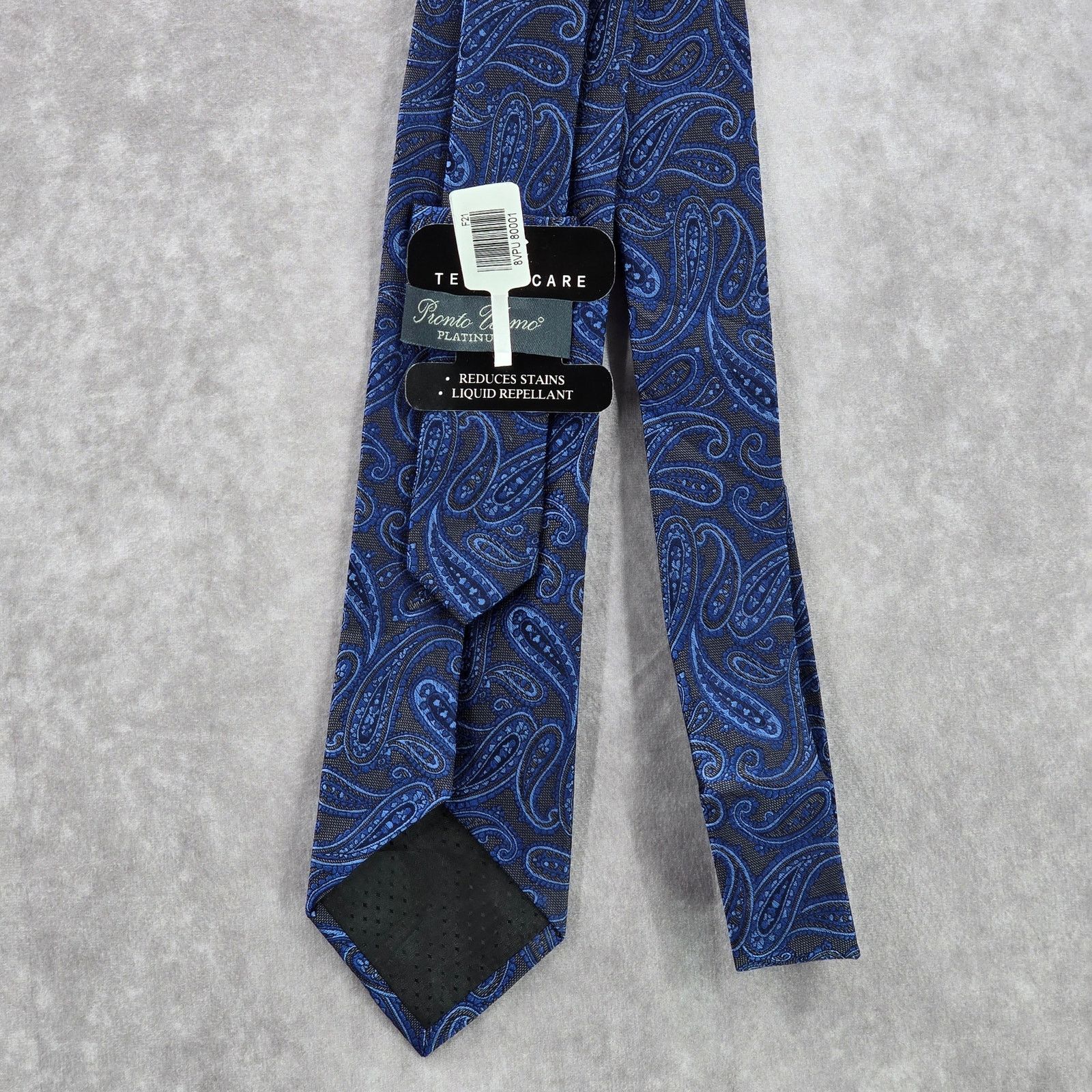 Other Pronto Como Blue Paisley Floral 100% Silk Men's Neck Tie Size 30 - 3 Thumbnail