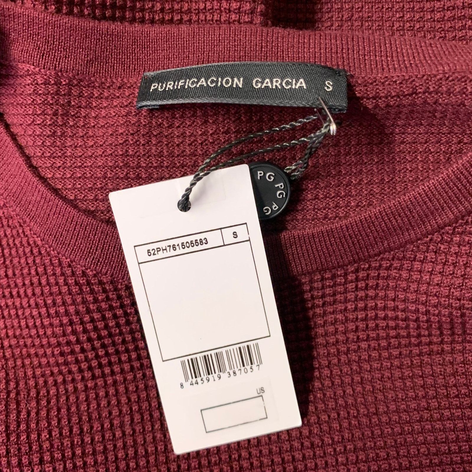 PURIFICATION GARCIA PURIFCACION GARCIA S Burgundy Waffle Knit L/S Shirt Size US S / EU 44-46 / 1 - 5 Thumbnail