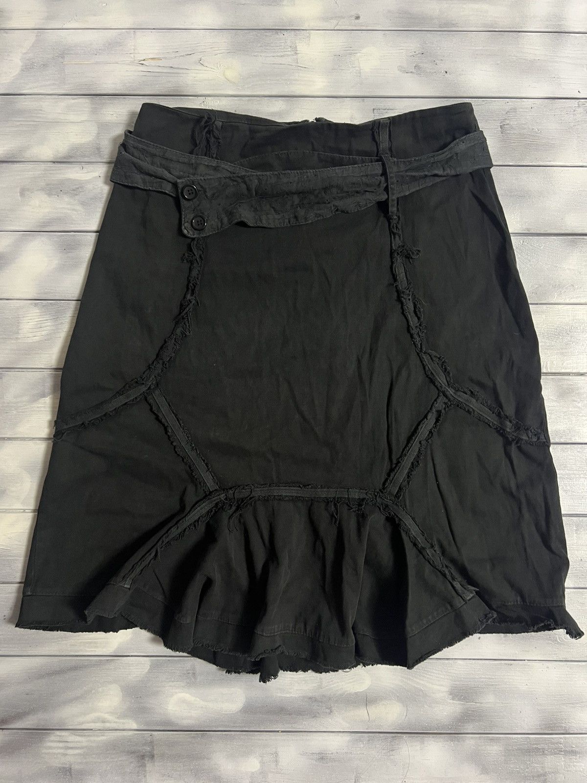 Rare Avant-Garde Skirt Midi Black Opium Style