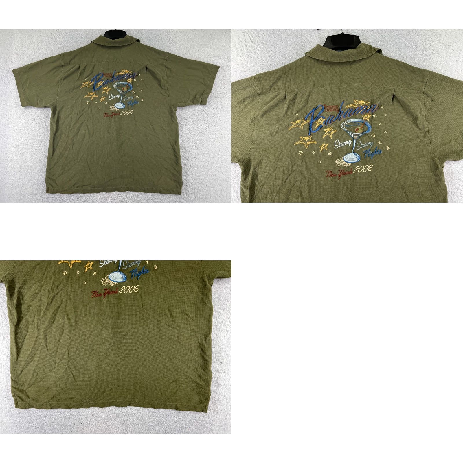 Tommy Bahama Tommy Bahama Shirt Men Extra Large Green Embroidered New Years 2006 Cocktails Size US XL / EU 56 / 4 - 9 Thumbnail