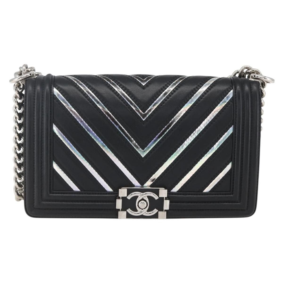 Chanel Chanel Boy Flap Chevron Lambskin with Holographic PVC Size ONE SIZE - 1 Thumbnail