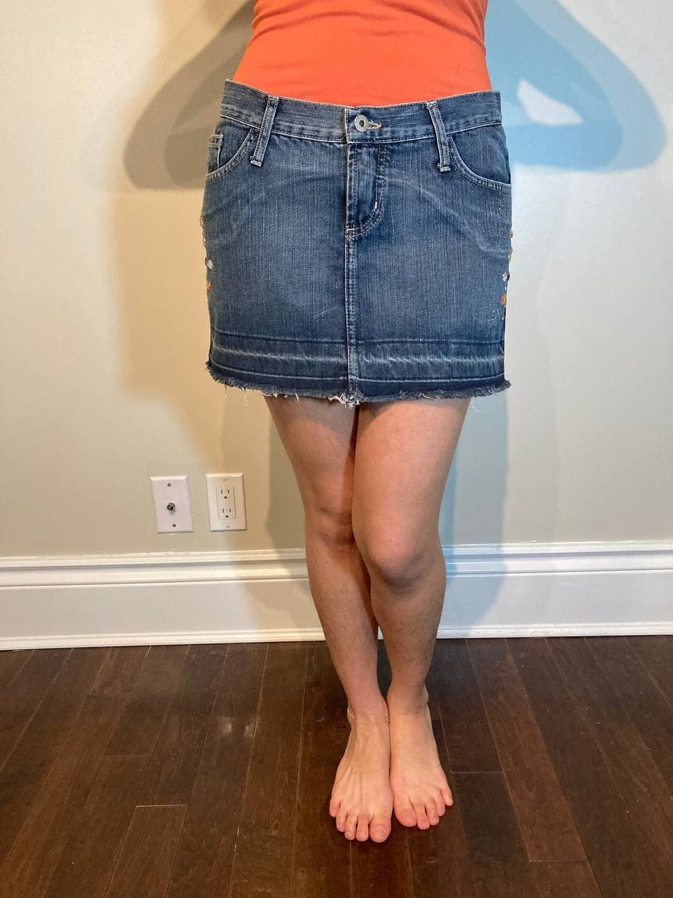 Vintage Denim Mini Skirt Size 27" / US 4 / IT 40 - 6 Thumbnail
