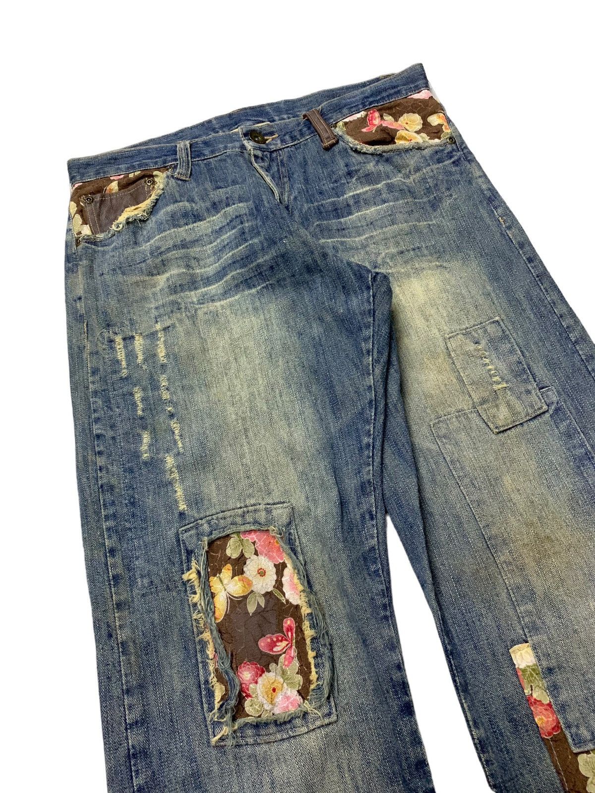 Hysteric Glamour Gumu Japan Boro Patchwork Mud Denim Jeans Size US 32 / EU 48 - 9 Thumbnail