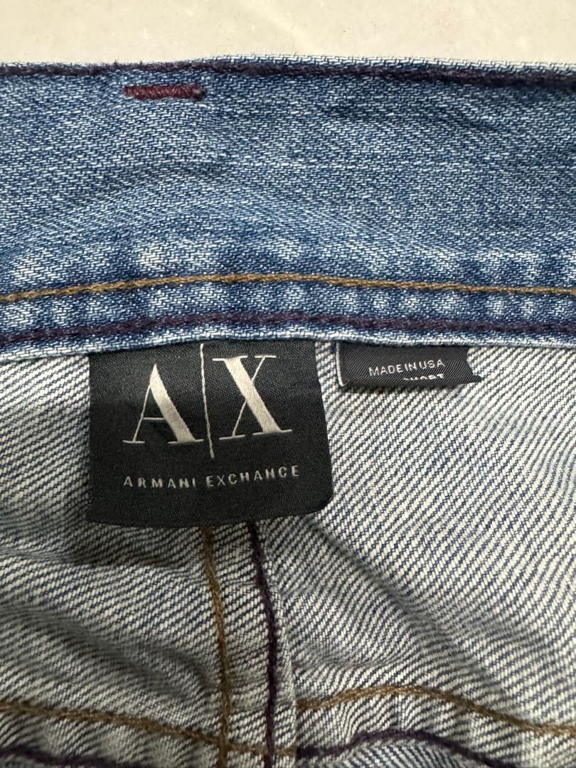If Six Was Nine VINTAGE ARMANI EXCHANGE DESTROY SPLASHING FADED DENIM GRUNGE Size US 31 - 19 Thumbnail