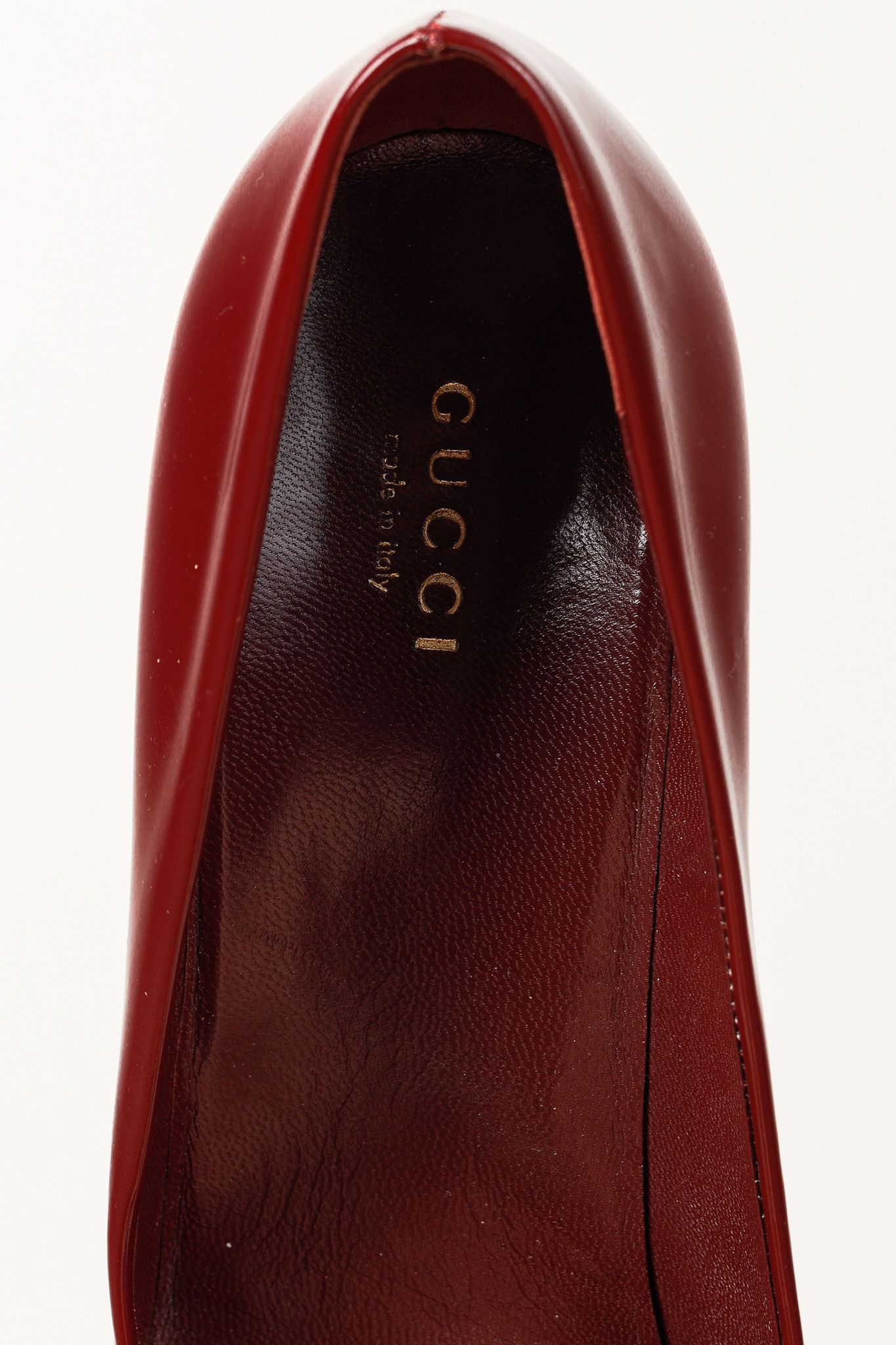 Gucci Gucci Burgundy Vernice Crystal Square-Toe Platform Pumps Size US 8 / IT 38 - 9 Thumbnail