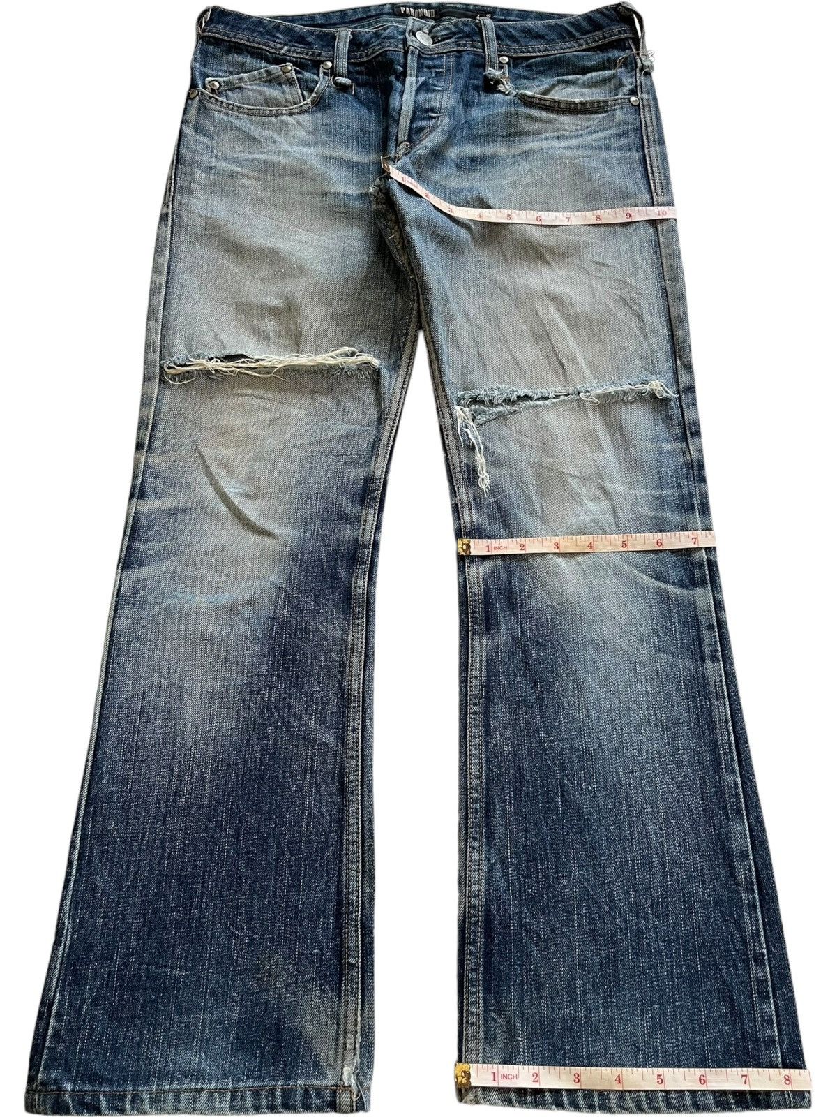 Japanese Brand Vintage Japanese Brand Fade Wash Distressed Flared Jeans Size US 30 / EU 46 - 13 Thumbnail