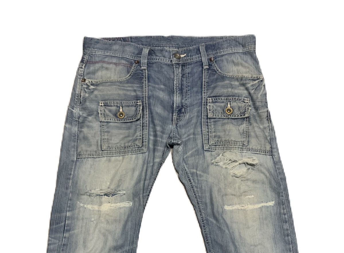 Edwin Vintage Edwin Work 503 Blue Trip Straight Jeans Distressed Size US 38 / EU 54 - 2 Thumbnail