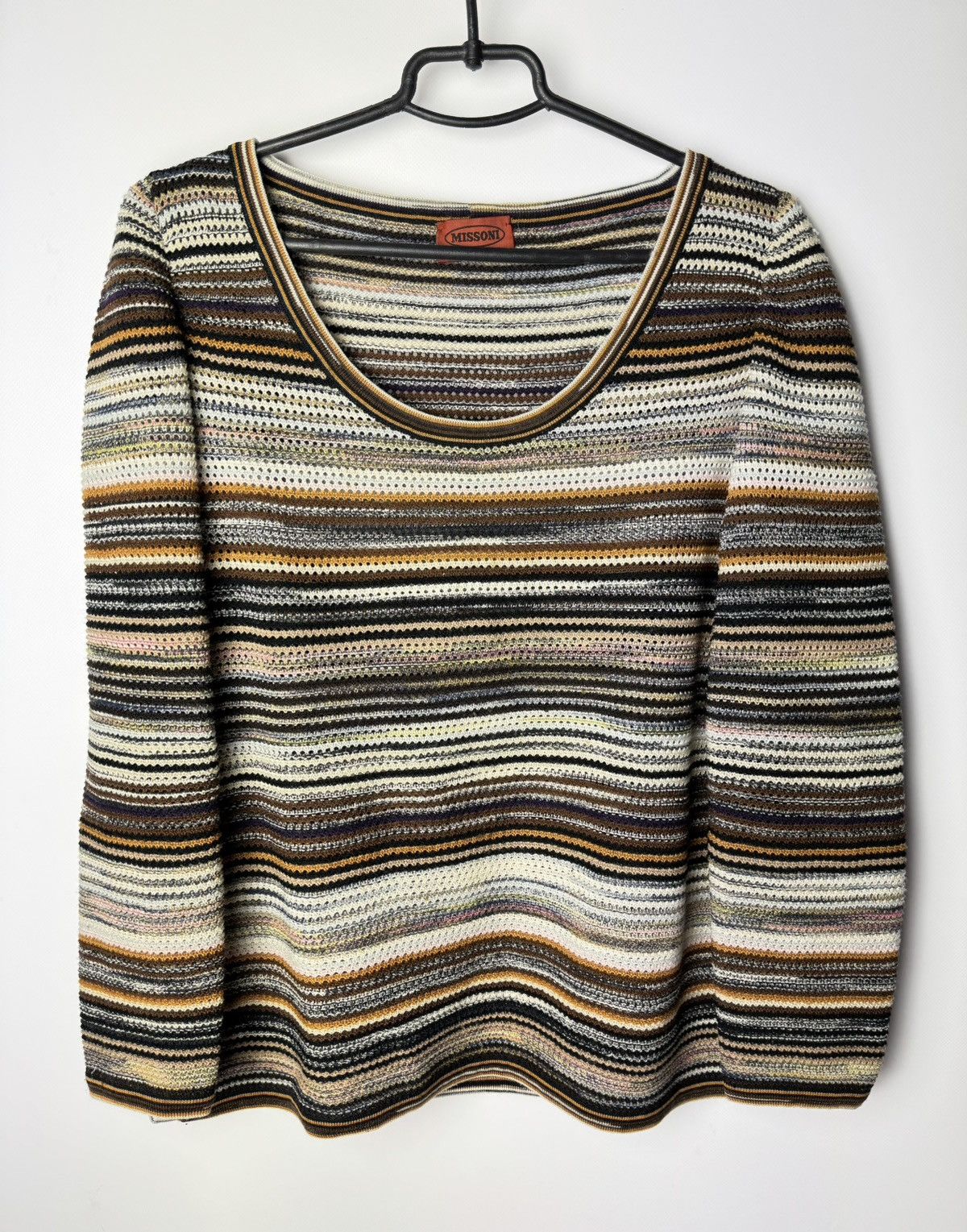 Missoni × Vintage Missoni V-Neck Striped Wool Sweater size 46 Size L / US 10 / IT 46 - 1 Thumbnail