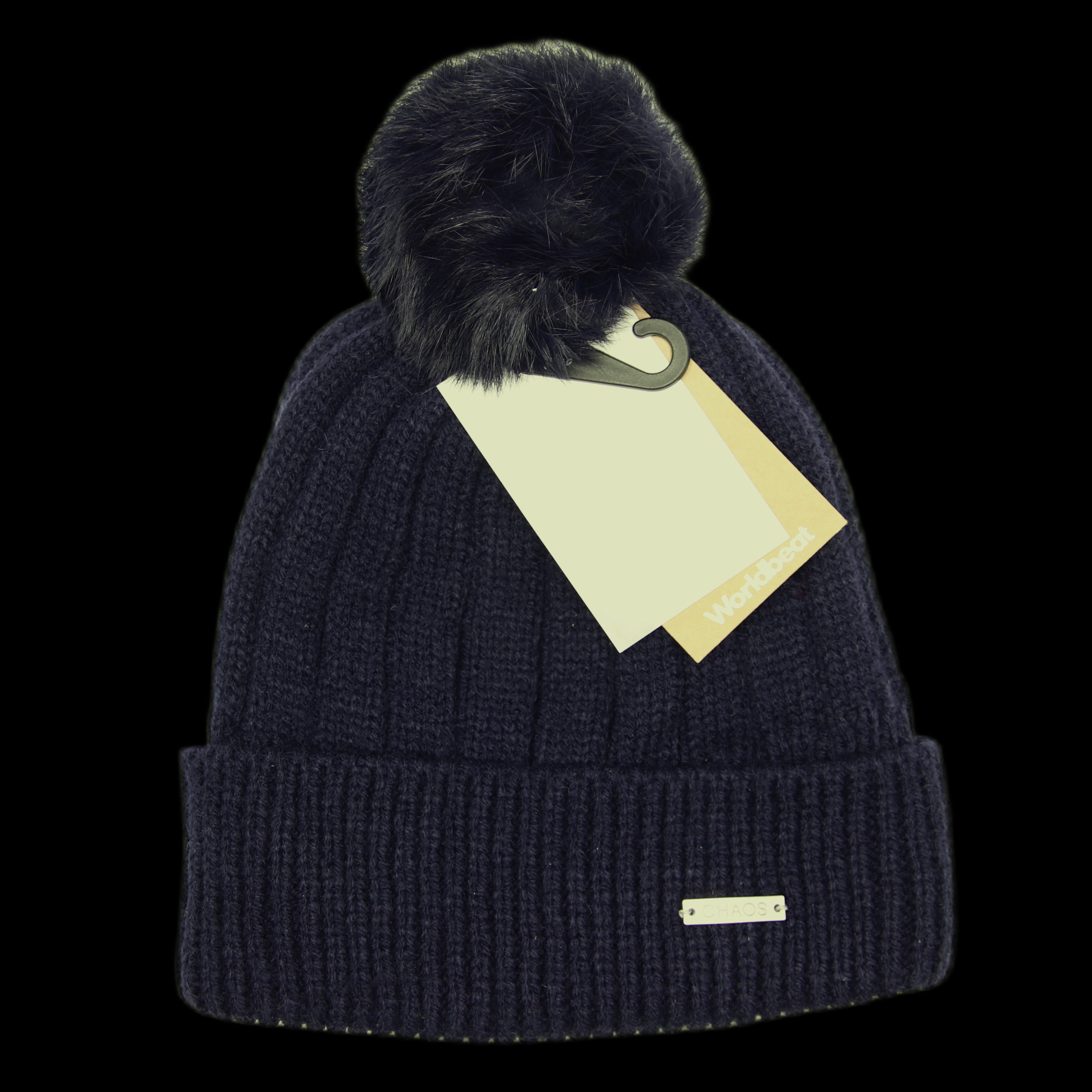 Other Chaos Pompon Angelina Junior Beanie Navy Size ONE SIZE - 1 Thumbnail