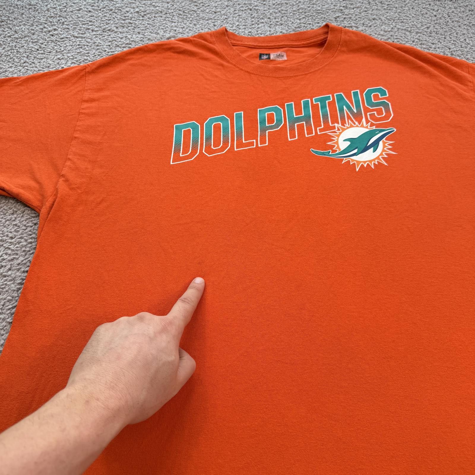 NFL Miami Dolphins NFL Team Apparel Orange Graphic T Shirt Mens Size US XL / EU 56 / 4 - 6 Thumbnail