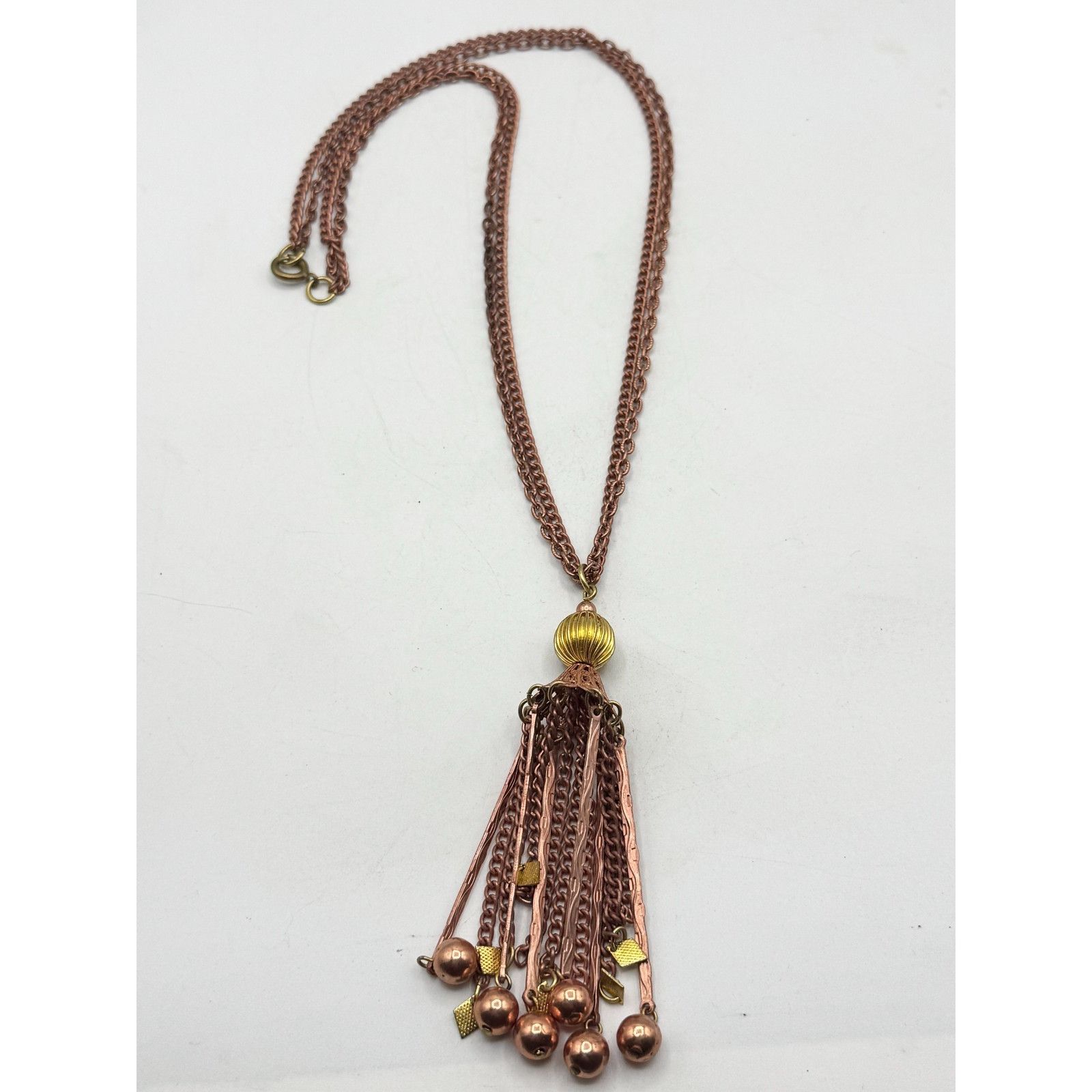 Vintage Vintage copper chain tassel necklace Size ONE SIZE - 4 Thumbnail