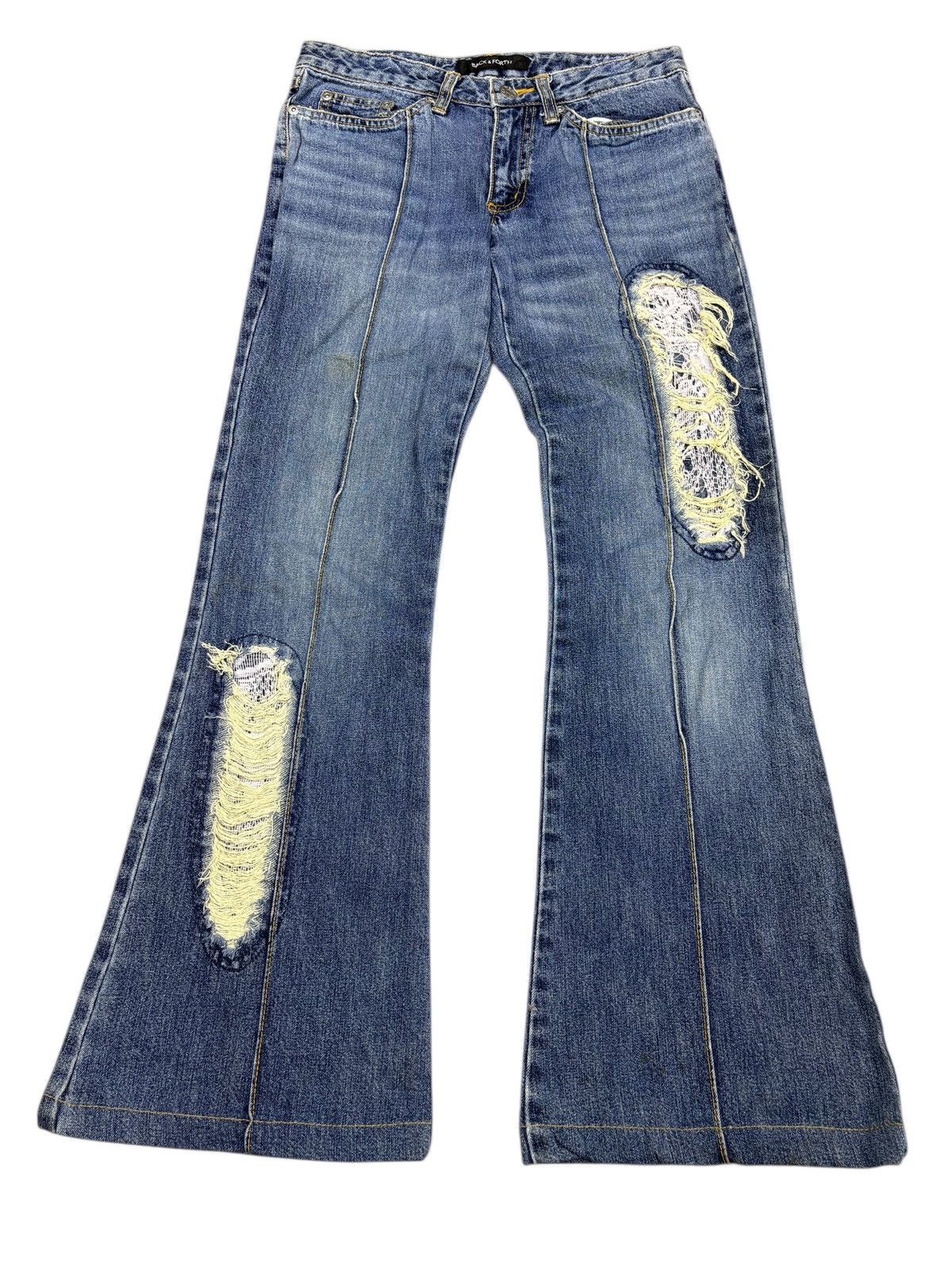 If Six Was Nine Beast Flared Distress Denim Jeans Size US 28 / EU 44 - 1 Thumbnail