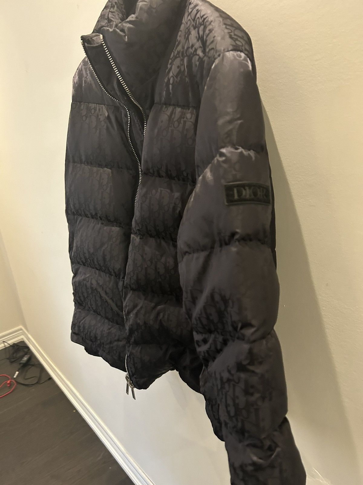 image of Dior Oblique Monogram Down Puffer in Black, Men's (Size 2XL)